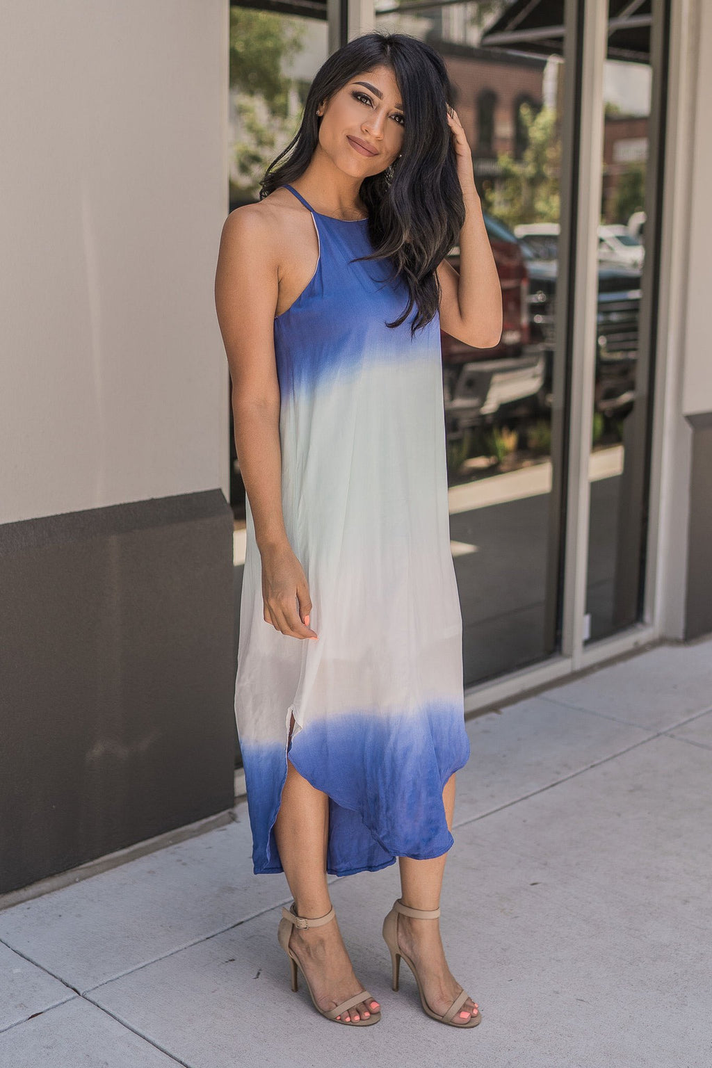 "Feel The Ombré" Midi Dress (Blue)