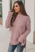 "Share The Popcorn" Knit Sweater (Mauve)