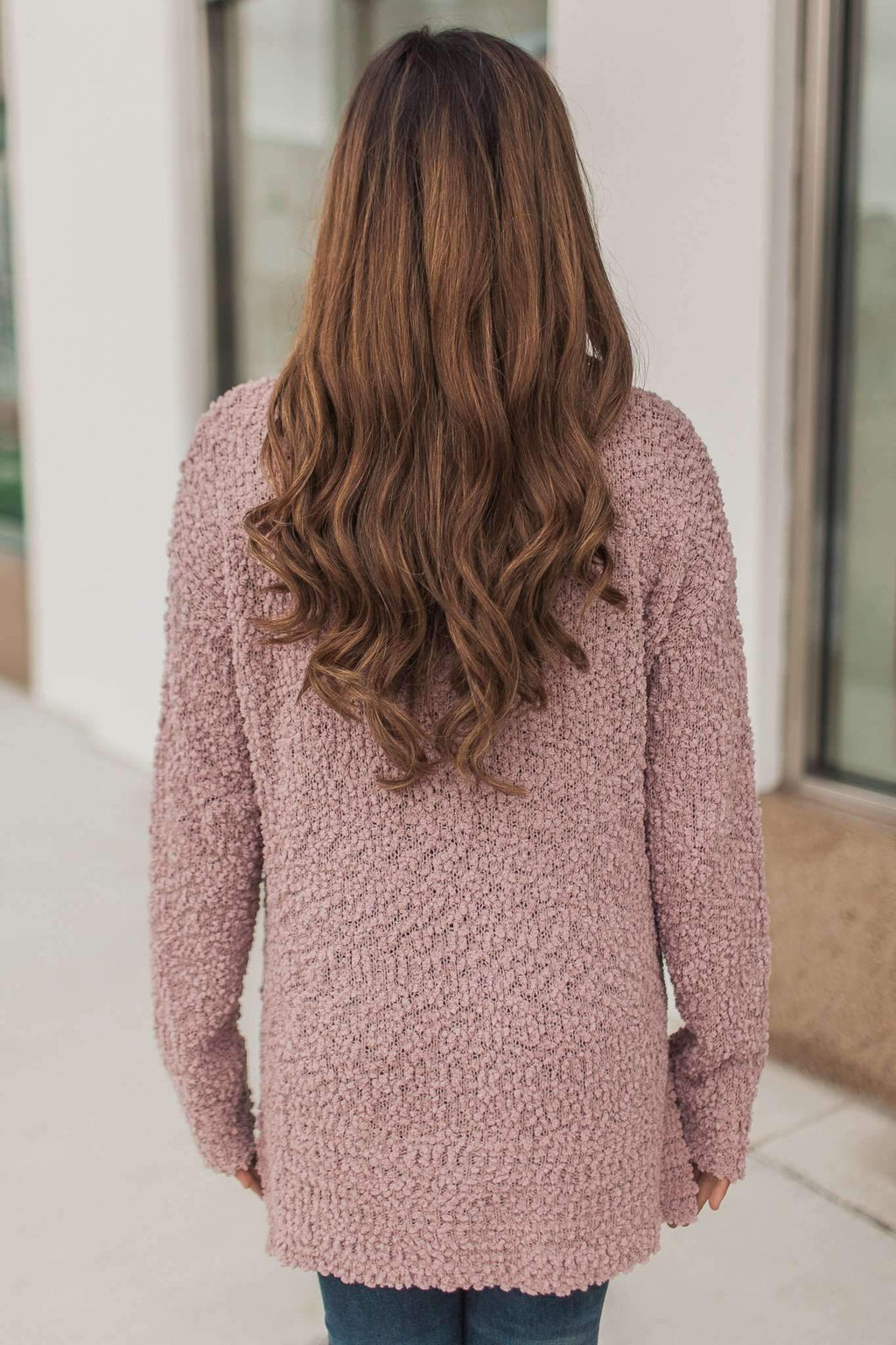 "Share The Popcorn" Knit Sweater (Mauve)