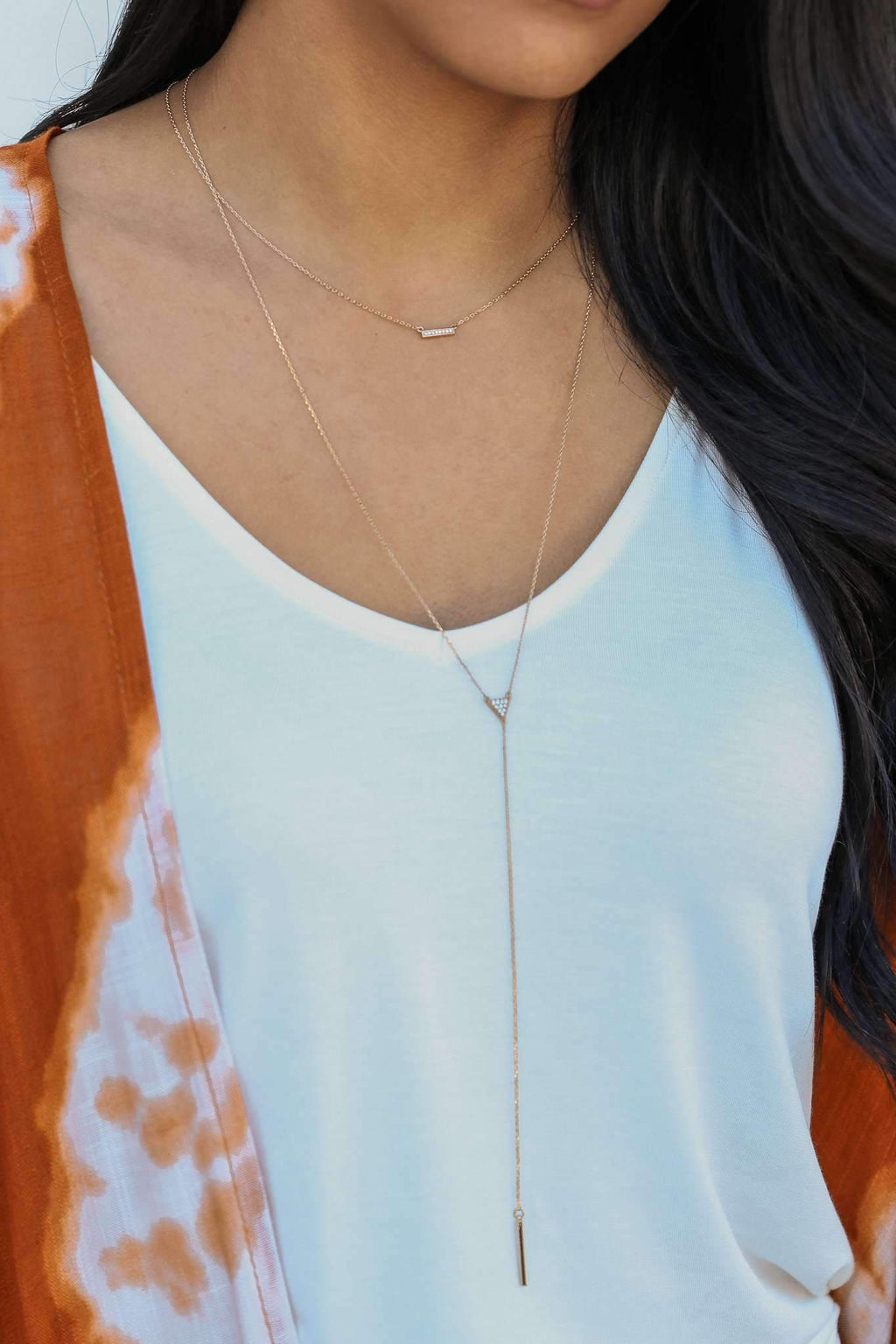 Astrid Lariat Necklace (Gold)