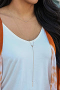 Astrid Lariat Necklace (Gold)