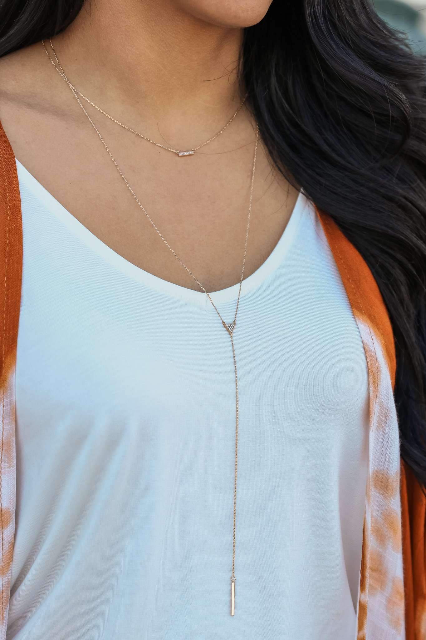Astrid Lariat Necklace (Gold)