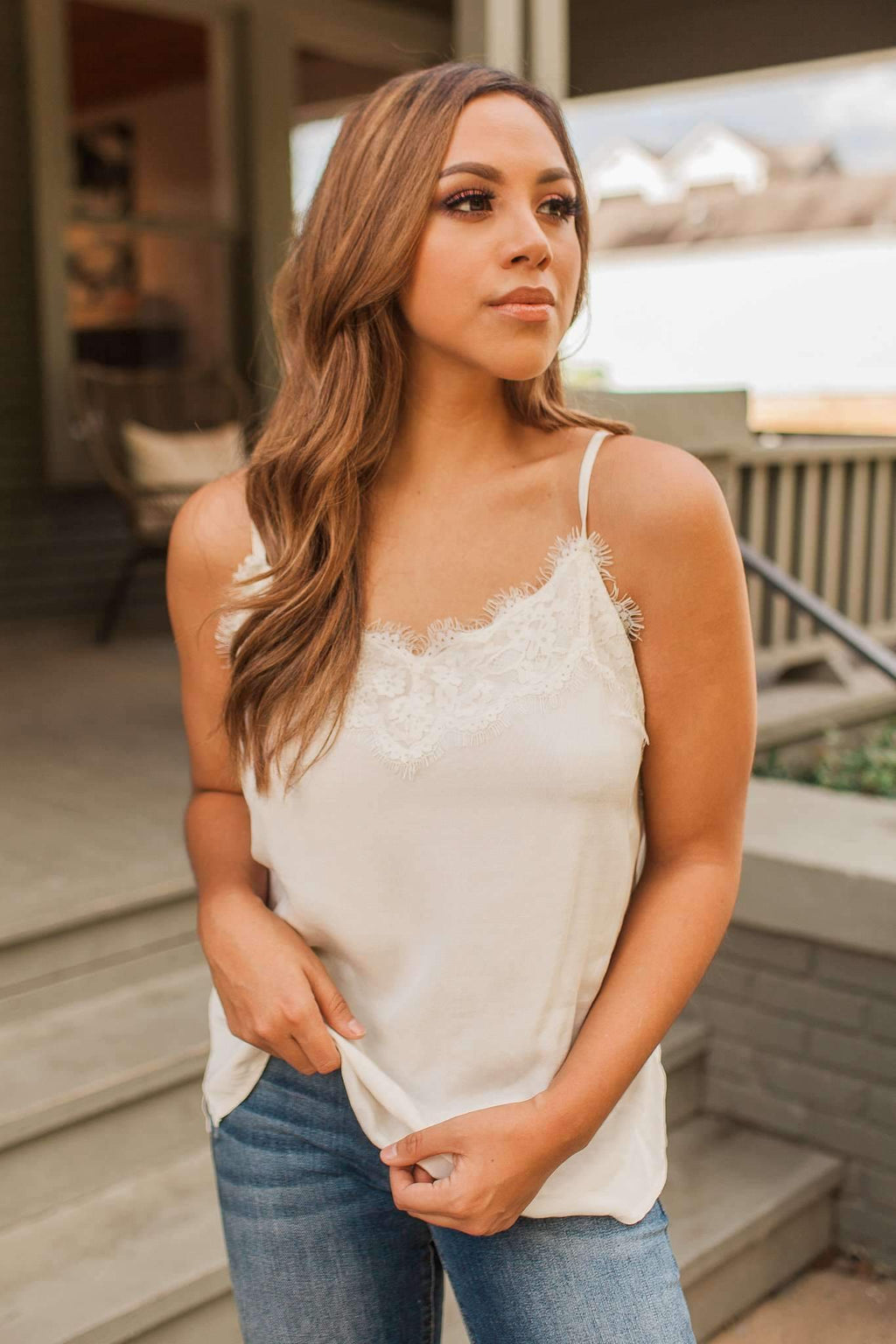 "For Dainty Details" Lace Cami (Cream)