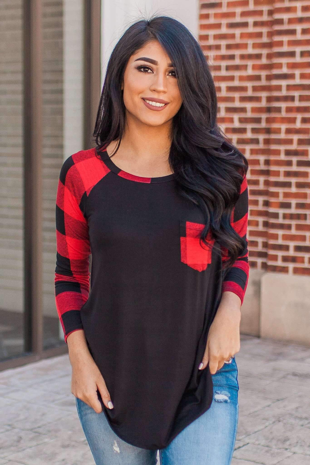 "Welcome To Plaid" Knit Top
