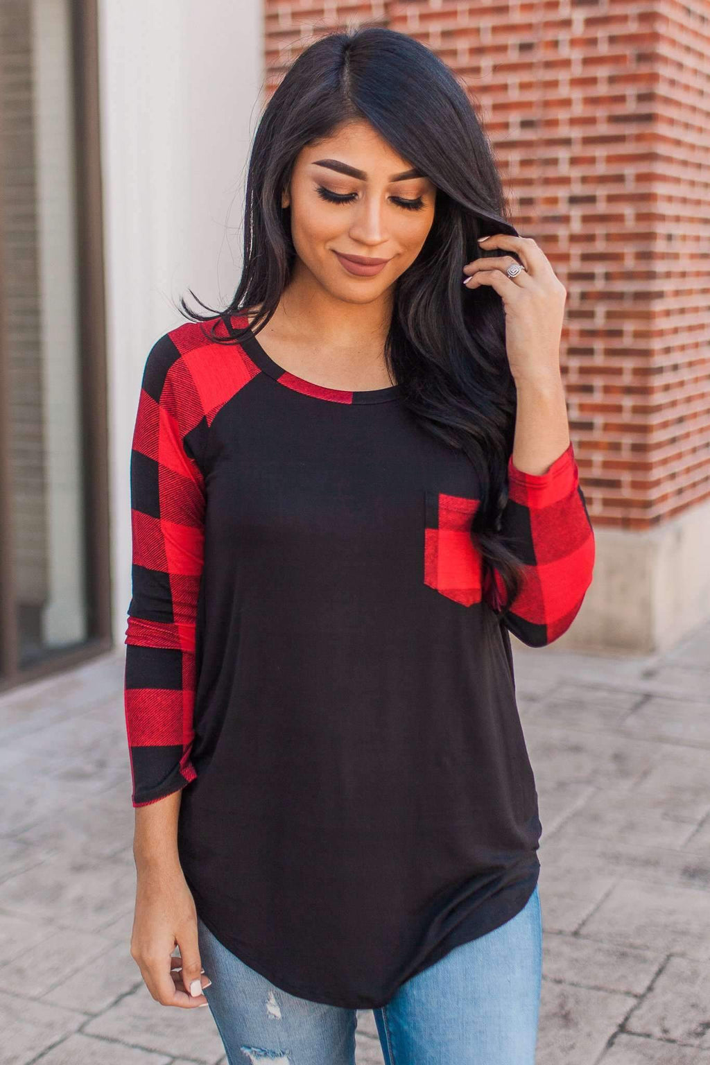 "Welcome To Plaid" Knit Top