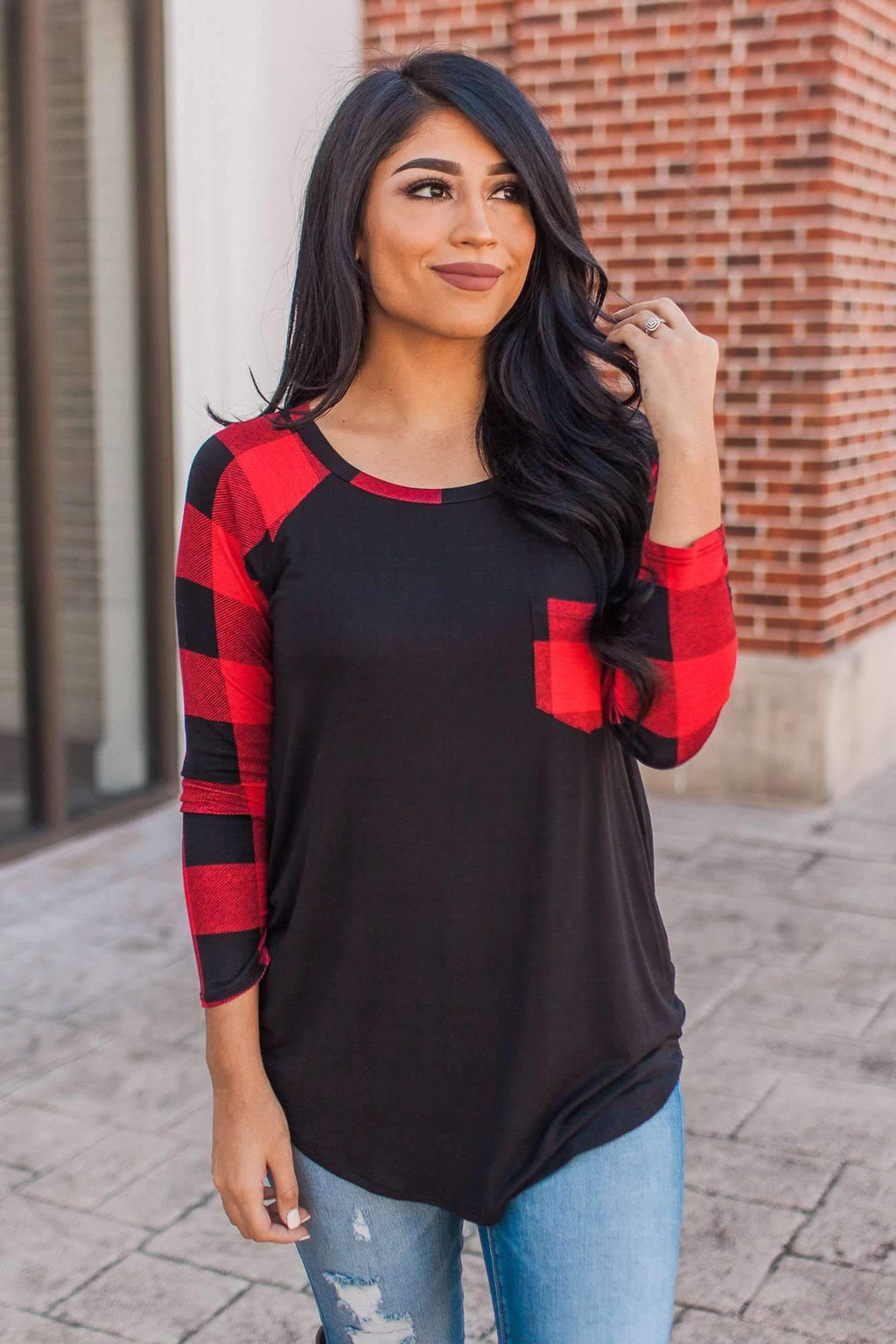 "Welcome To Plaid" Knit Top