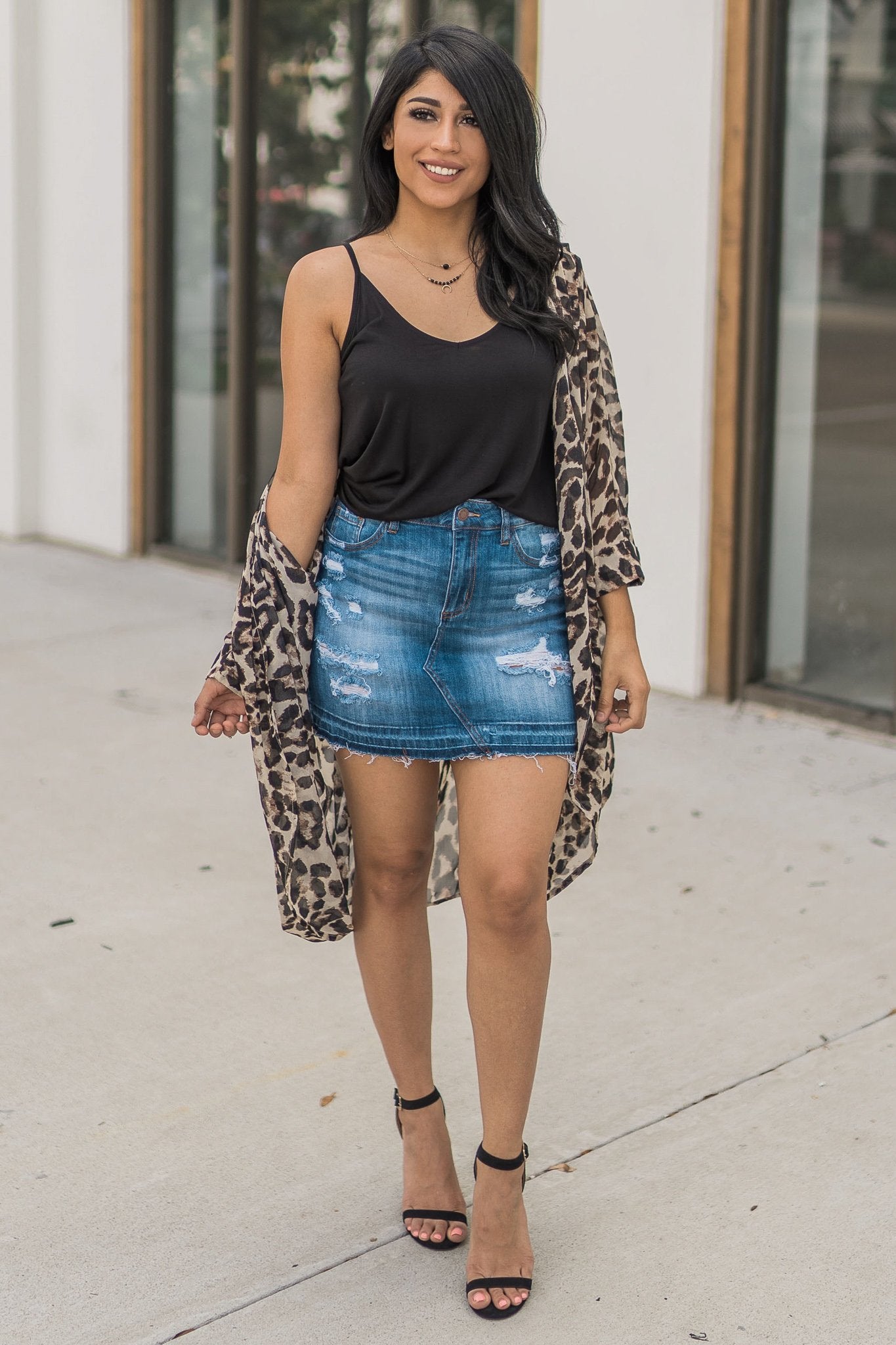 "Pounce On It" Leopard Kimono (Taupe)