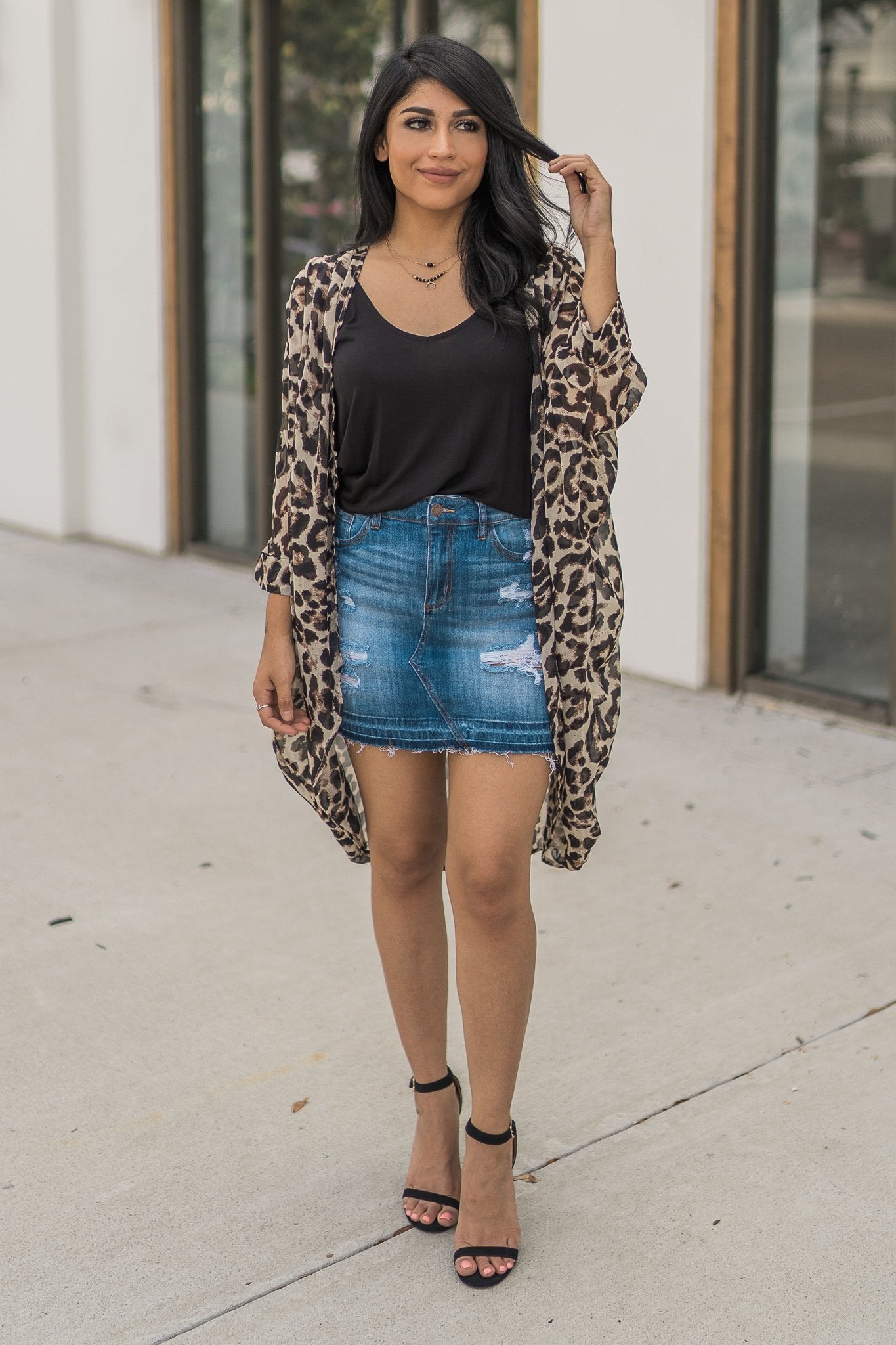 "Pounce On It" Leopard Kimono (Taupe)