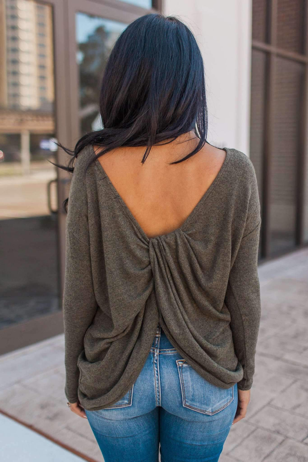 "Not So Cold" Knit Top (Olive)