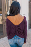 "Not So Cold" Knit Top (Eggplant)