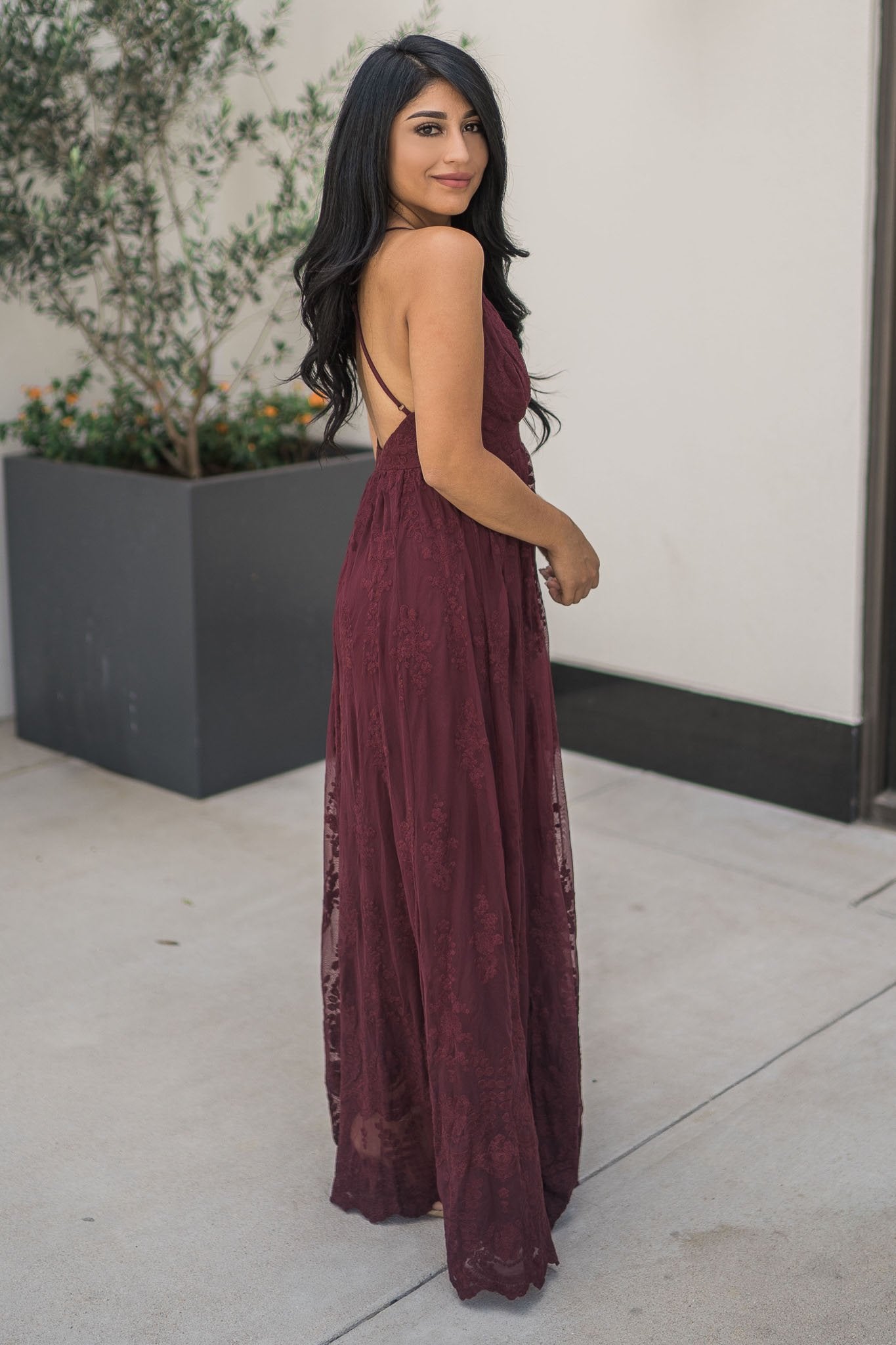 “Radius Of Radiance” Maxi Dress (Burgundy)