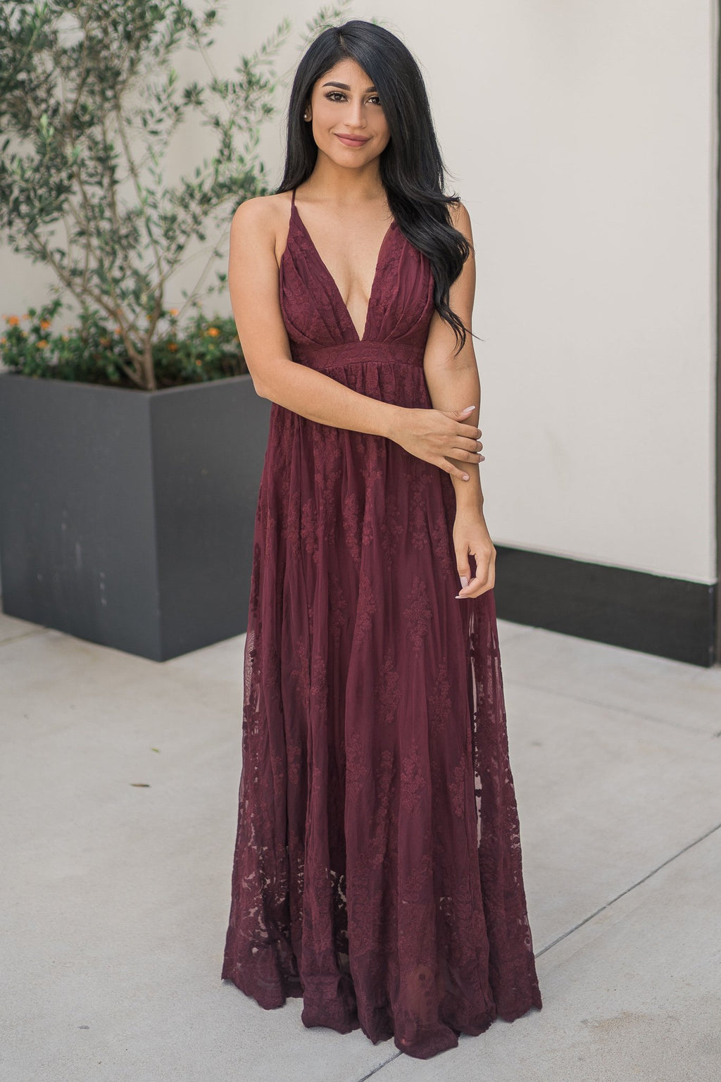 “Radius Of Radiance” Maxi Dress (Burgundy)