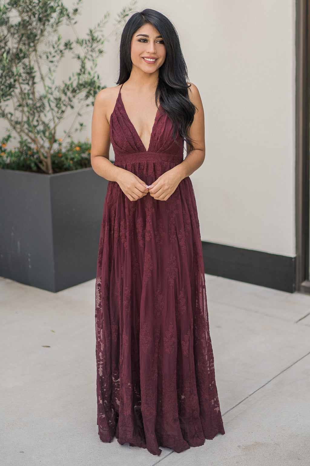 “Radius Of Radiance” Maxi Dress (Burgundy)