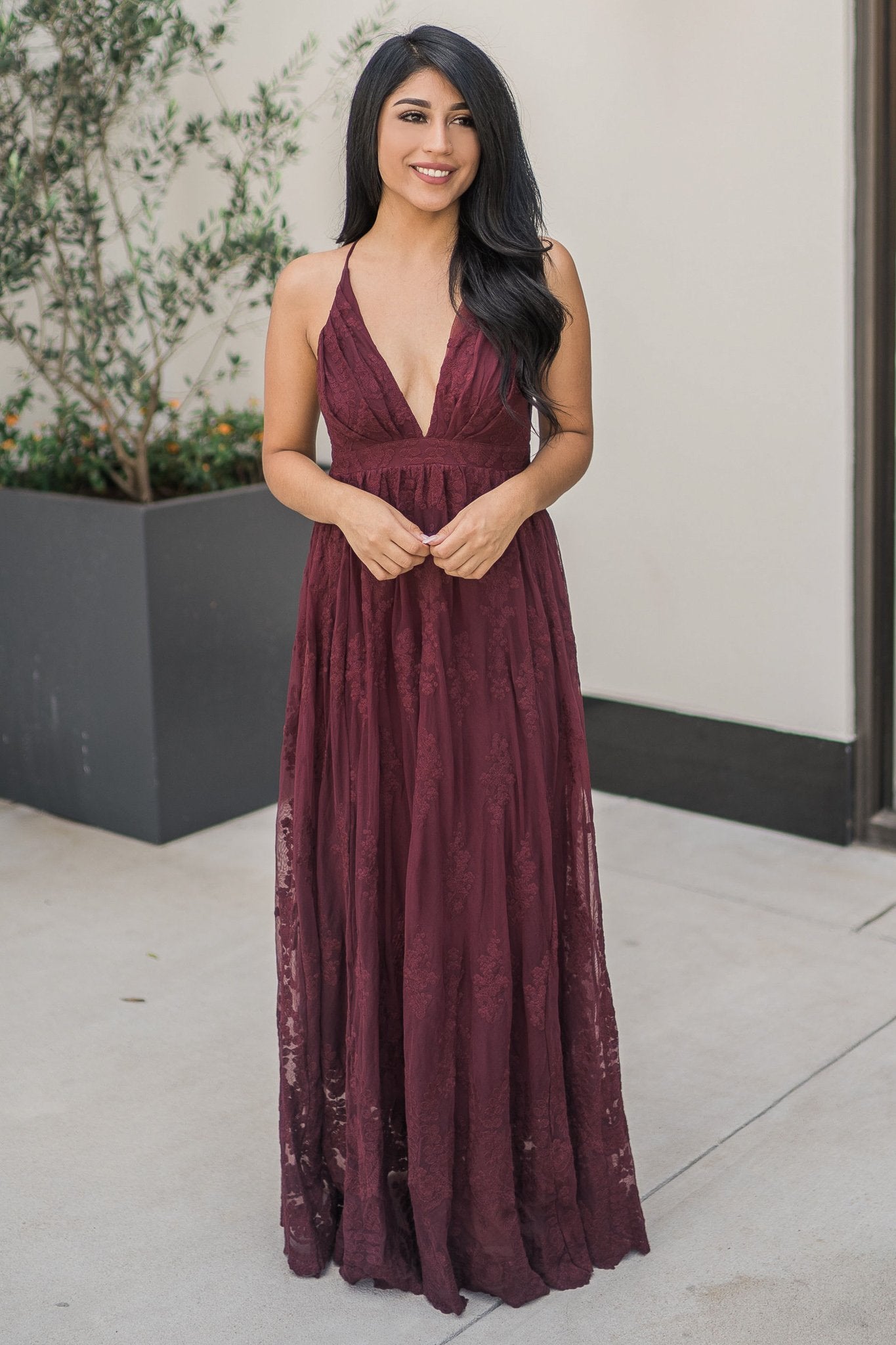 “Radius Of Radiance” Maxi Dress (Burgundy)