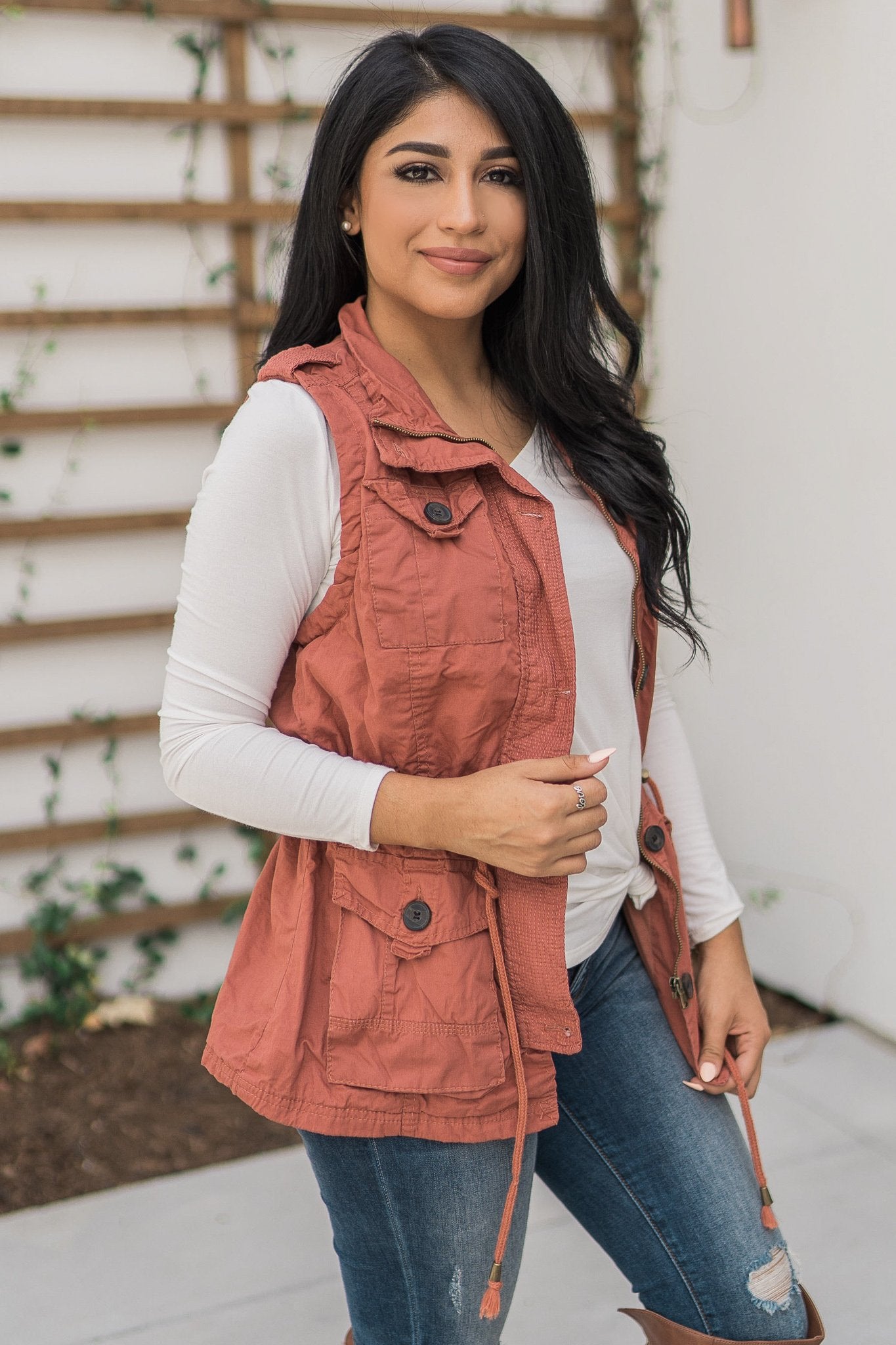 "Right On Trend" Cargo Vest (Rust)