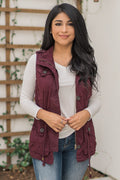 "Right On Trend" Cargo Vest (Wine)