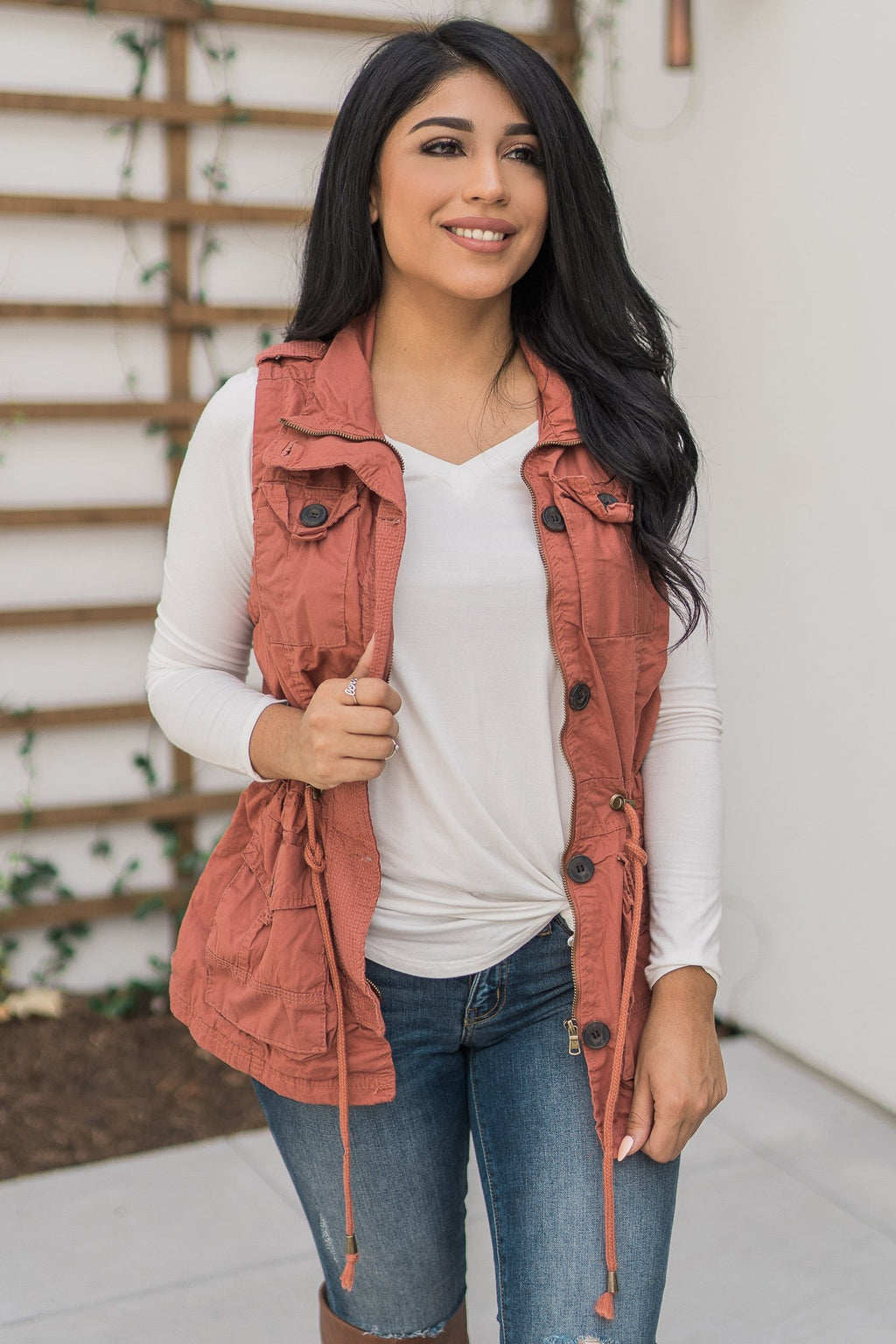 "Right On Trend" Cargo Vest (Rust)