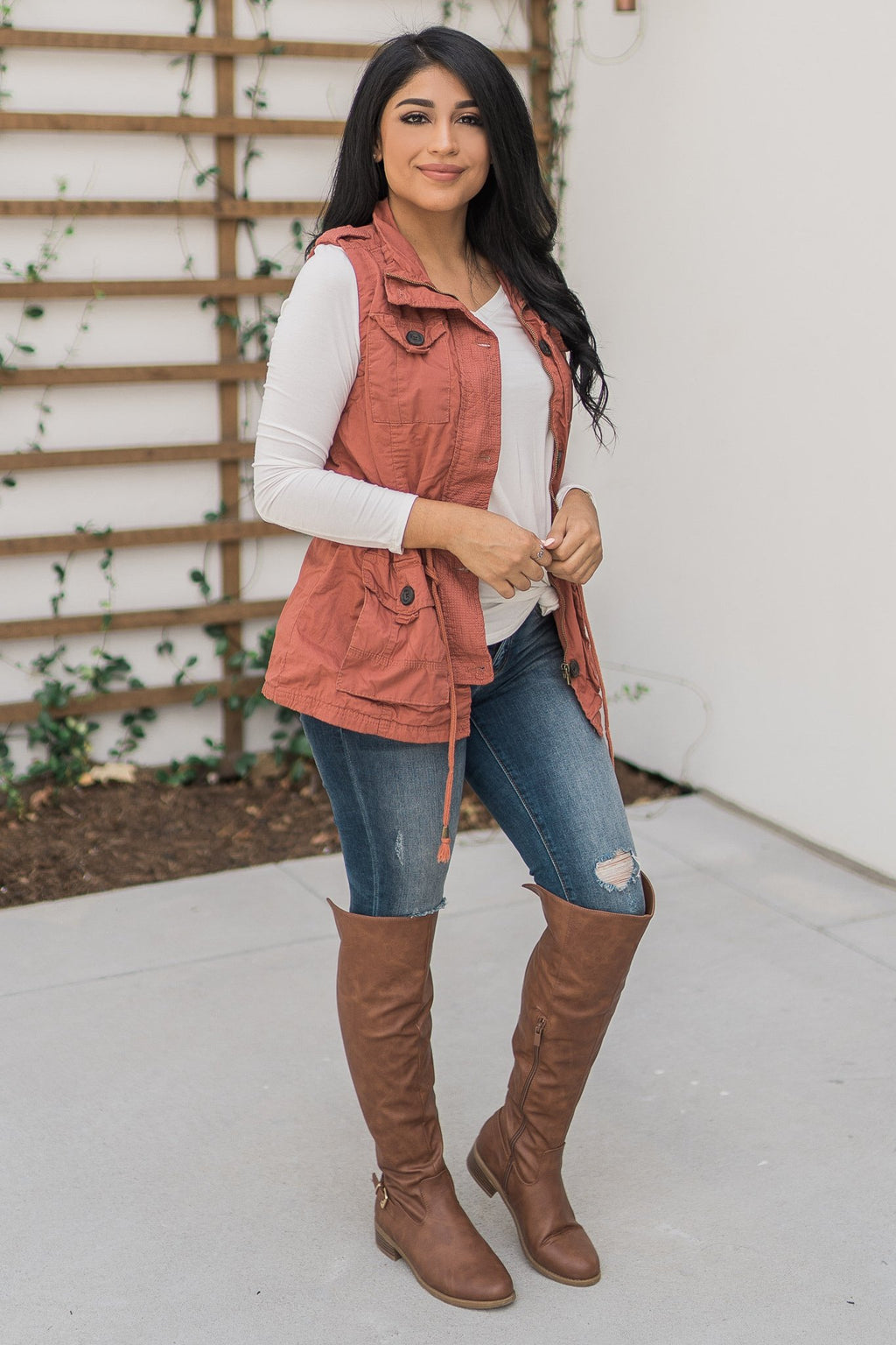 "Right On Trend" Cargo Vest (Rust)