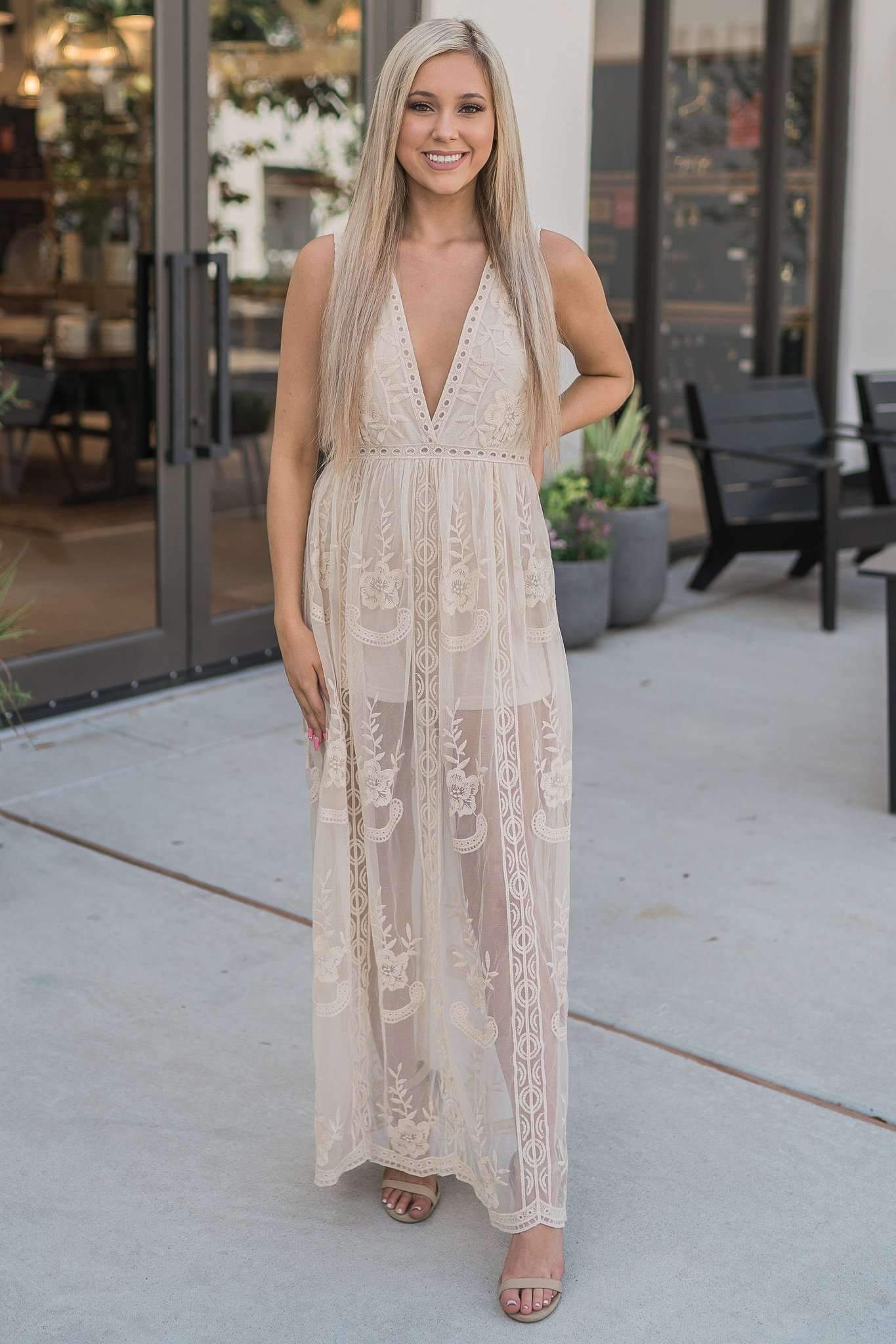 "Forever Endless Nights" Maxi Romper (Natural)