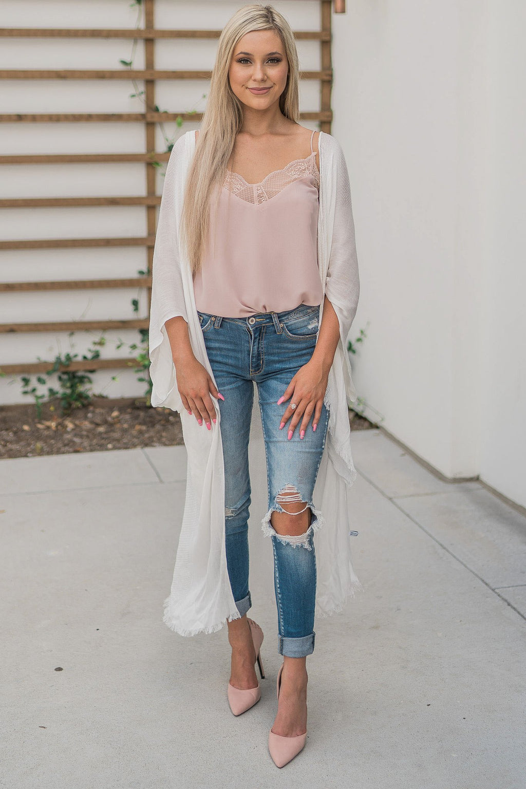 "All She Wrote" Kimono Wrap (White)