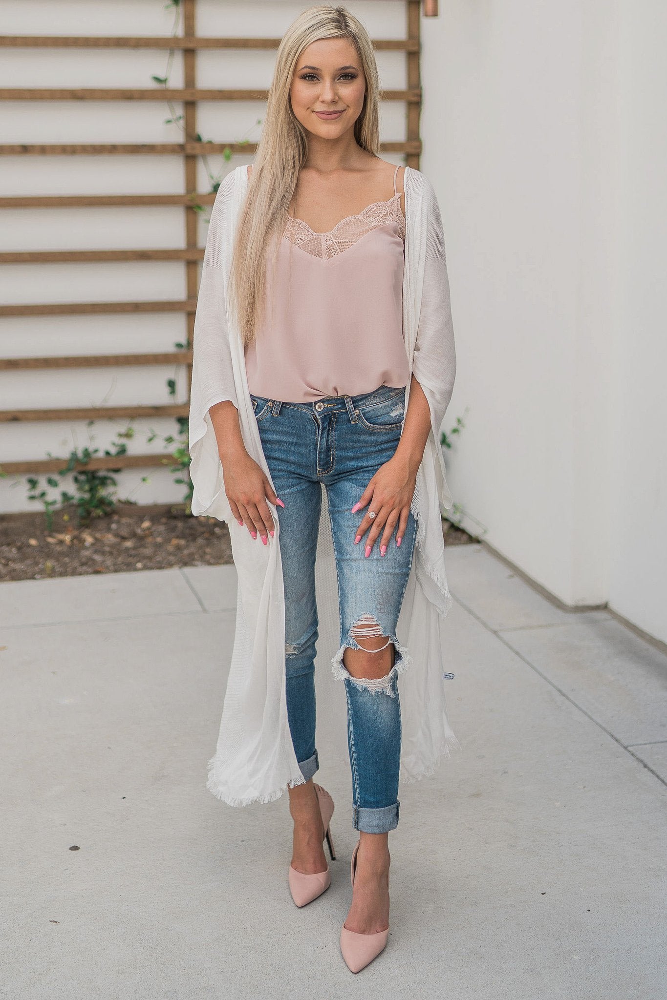 "All She Wrote" Kimono Wrap (White)