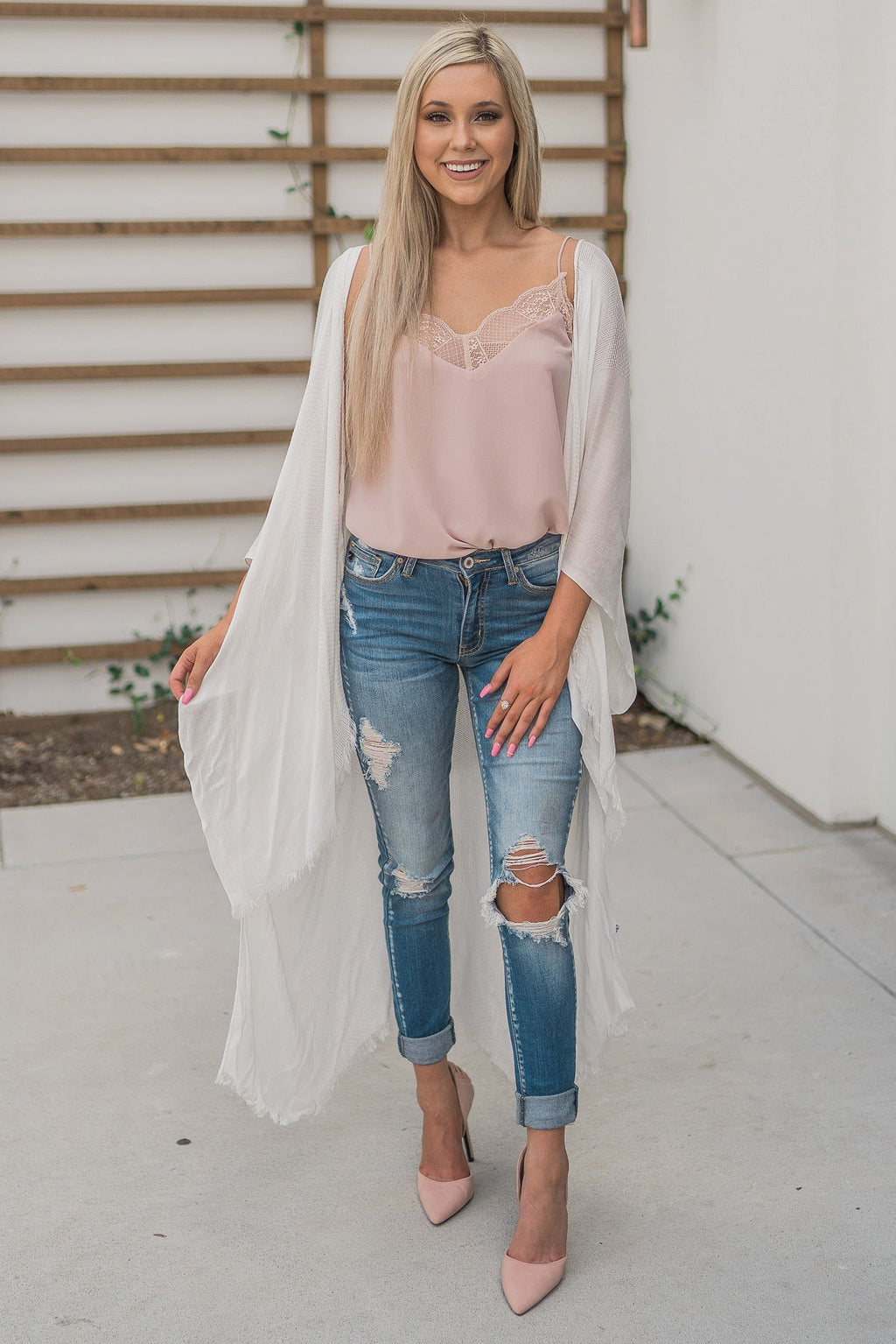 "All She Wrote" Kimono Wrap (White)