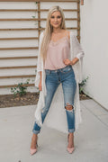 "All She Wrote" Kimono Wrap (White)