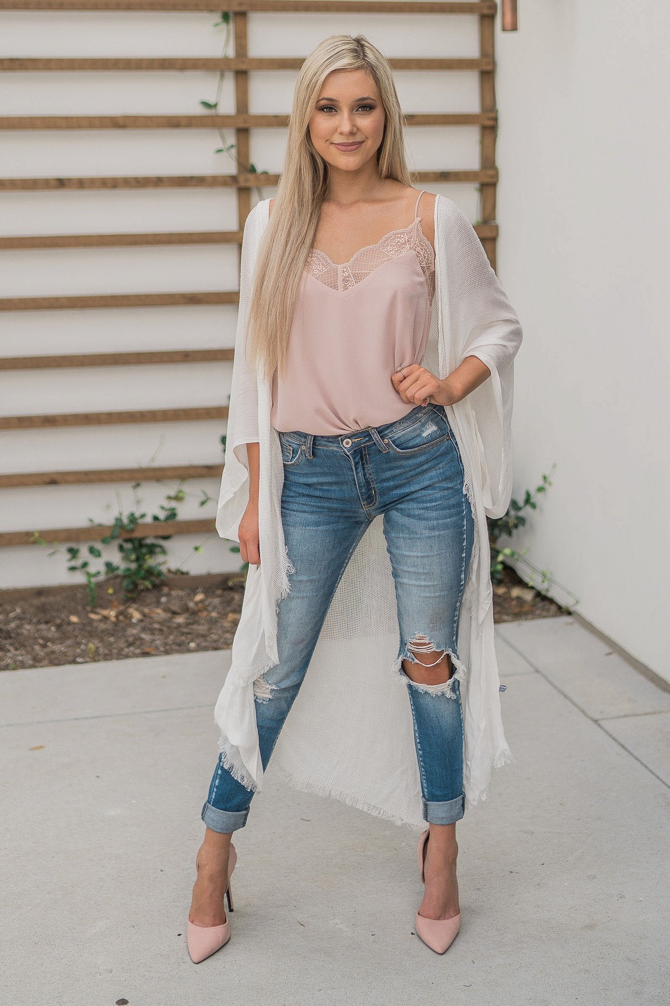 "All She Wrote" Kimono Wrap (White)
