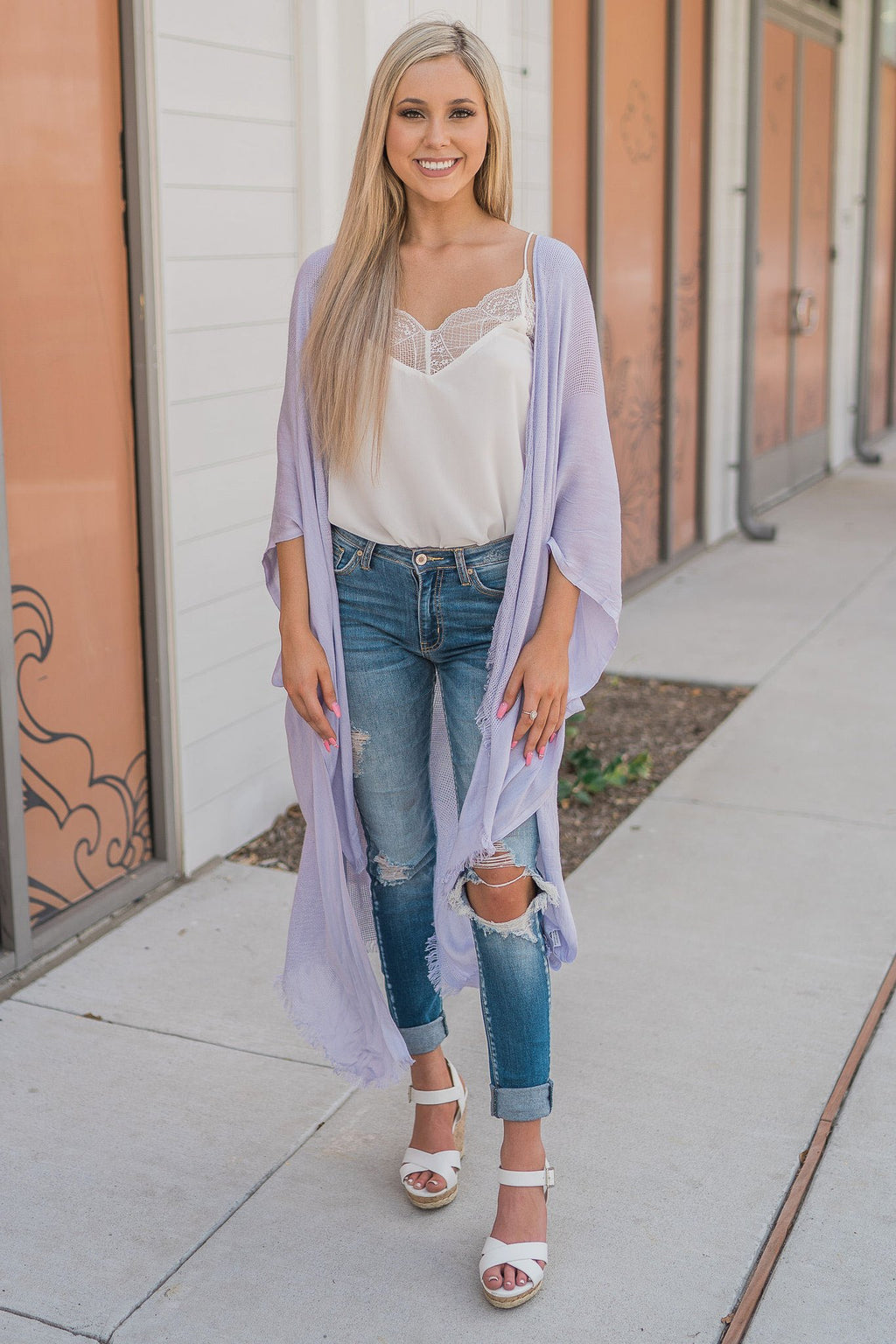 "All She Wrote" Kimono Wrap (Periwinkle)