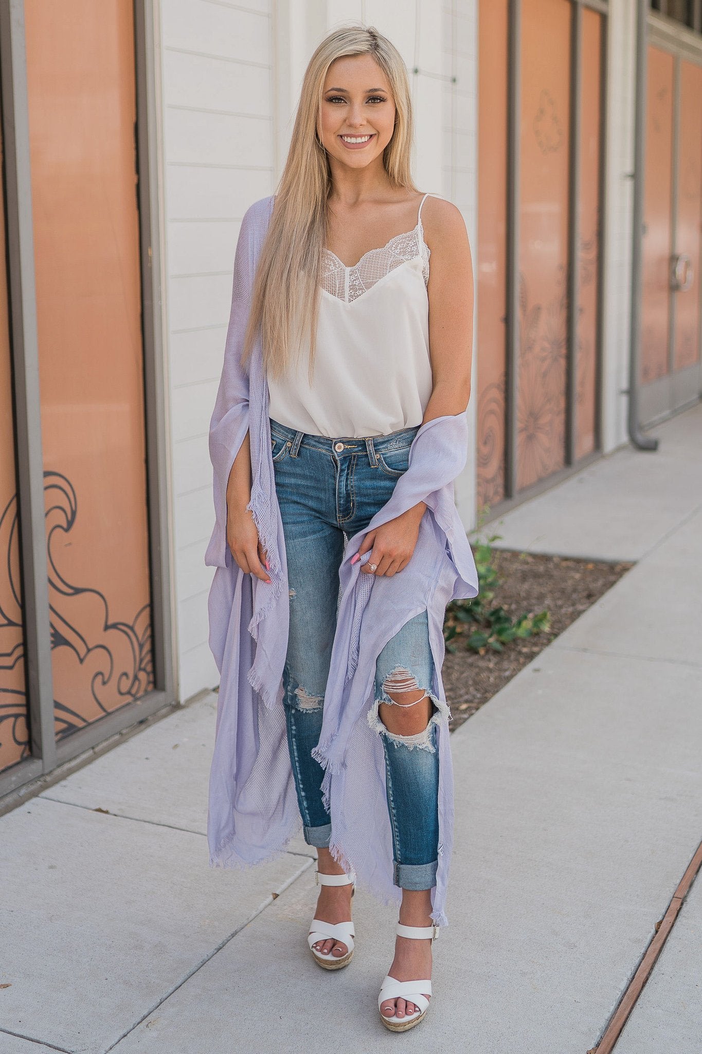"All She Wrote" Kimono Wrap (Periwinkle)