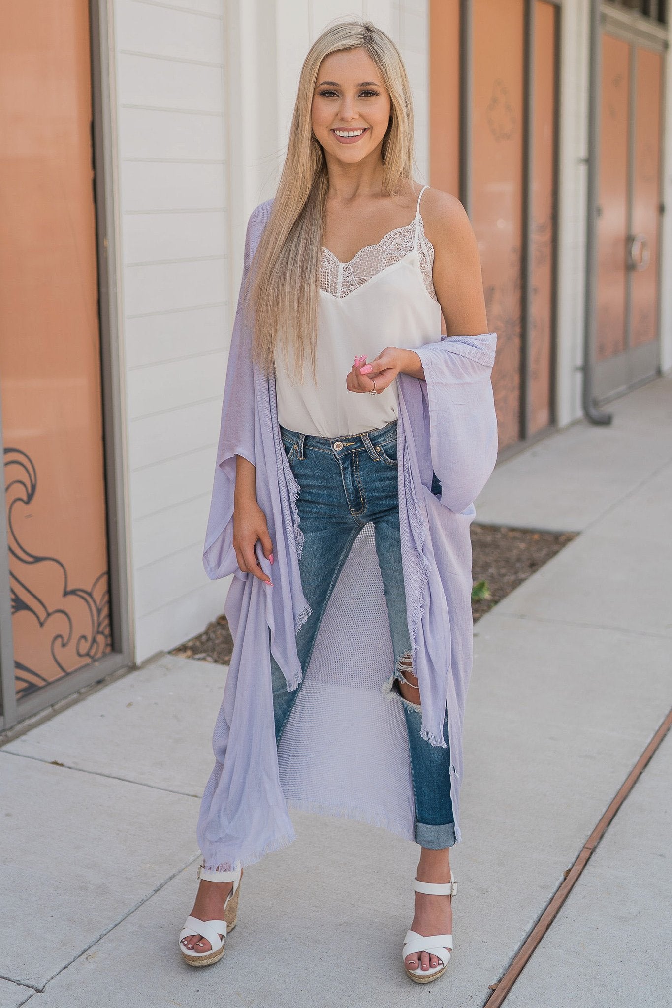 "All She Wrote" Kimono Wrap (Periwinkle)