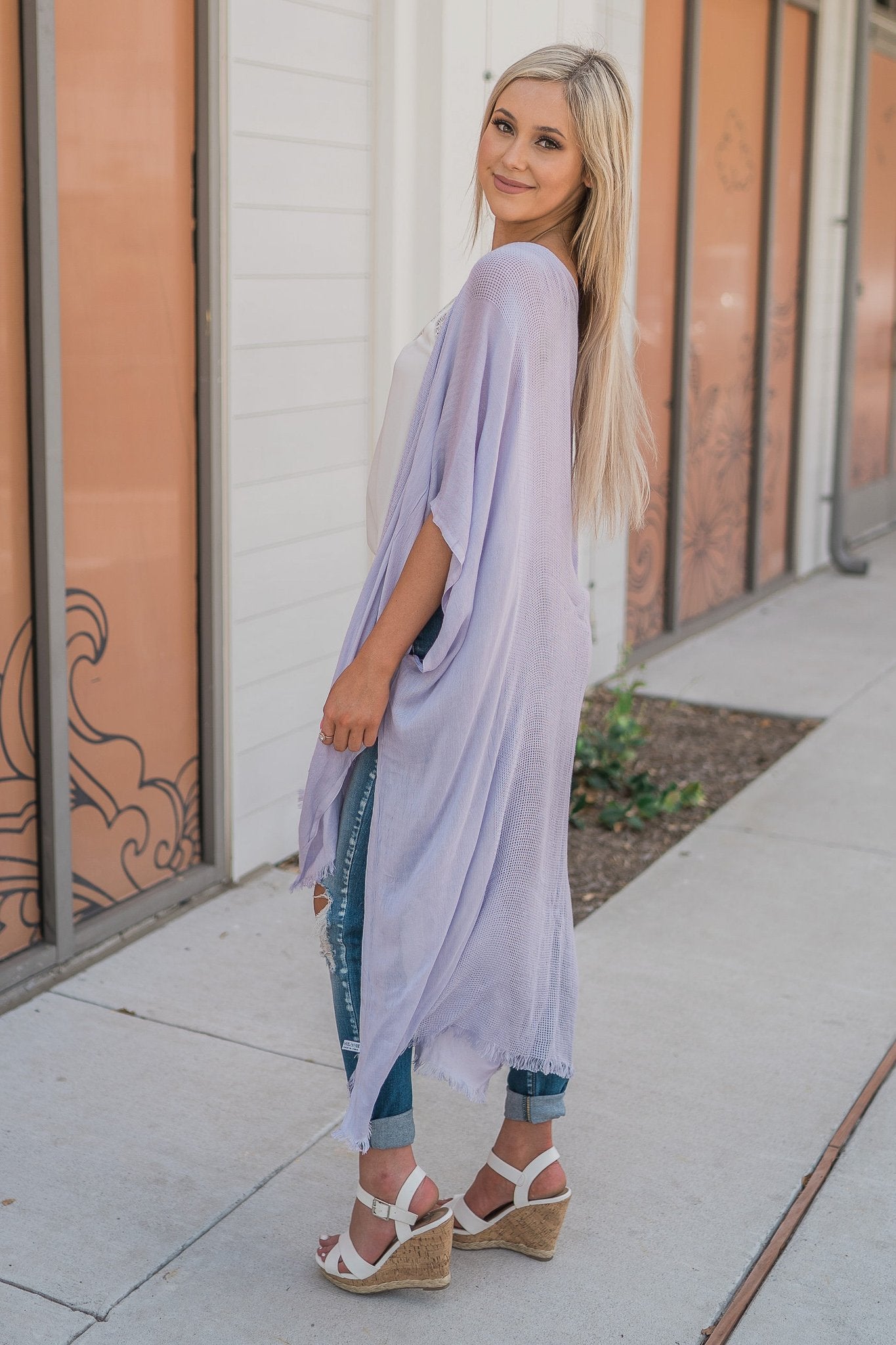 "All She Wrote" Kimono Wrap (Periwinkle)