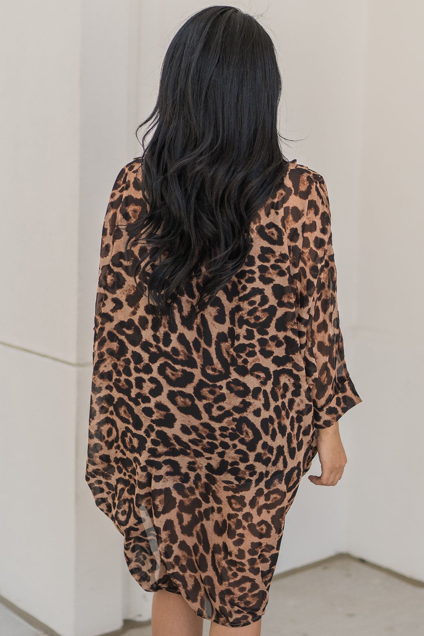 "Pounce On It" Leopard Kimono (Tan)
