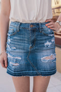 "Destroy & Conquer" Denim Skirt