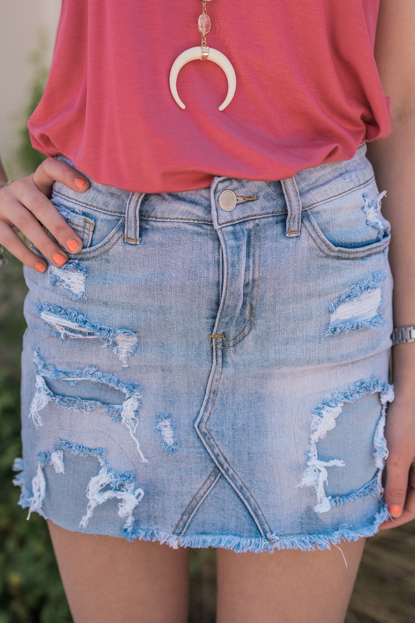 "One Last Thing" Denim Skirt
