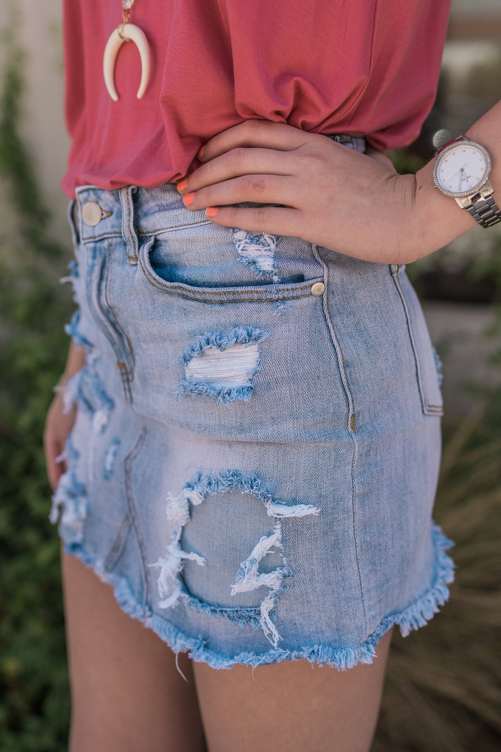 "One Last Thing" Denim Skirt