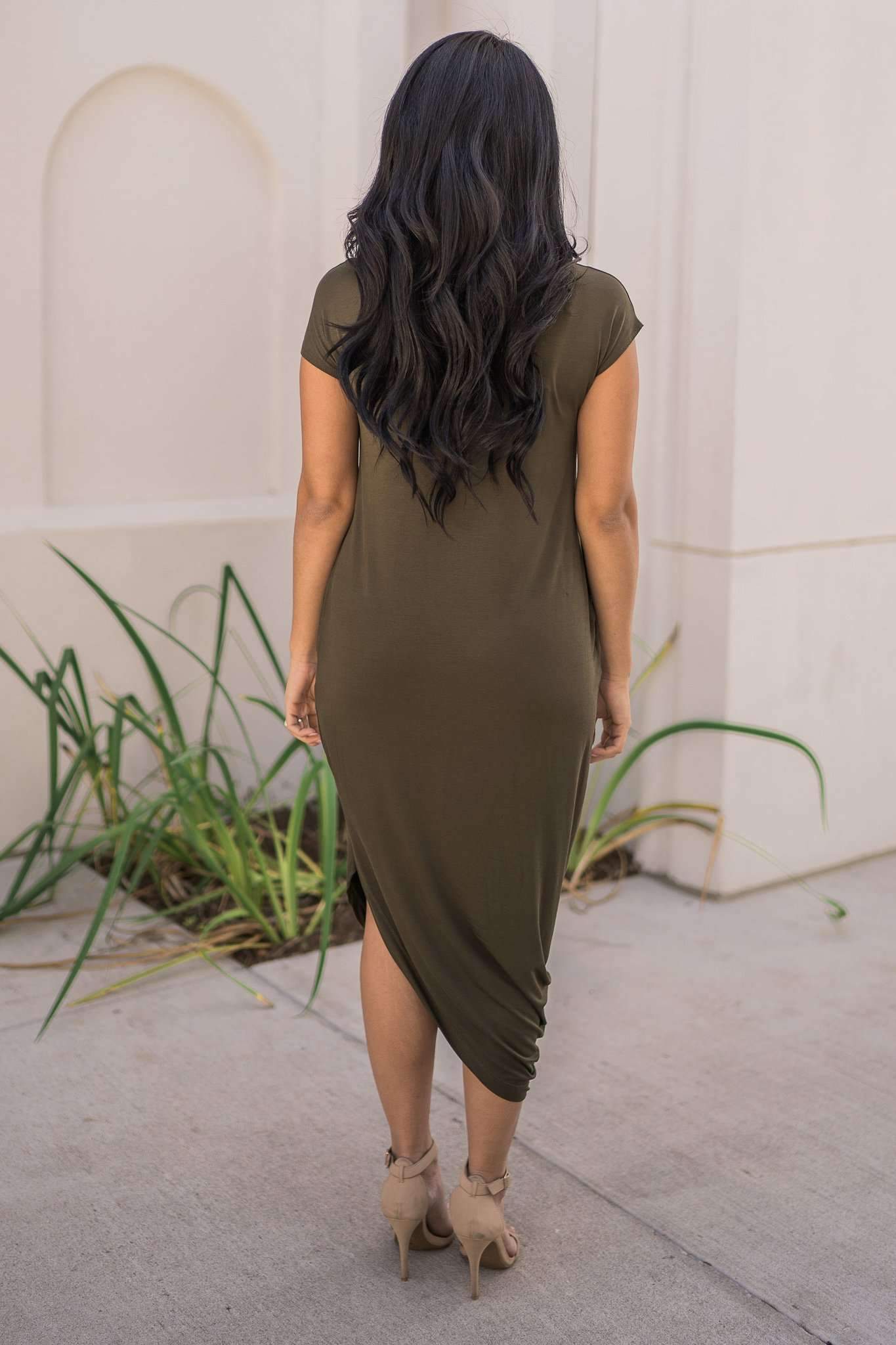 "To My Side" Midi Dress (Olive)