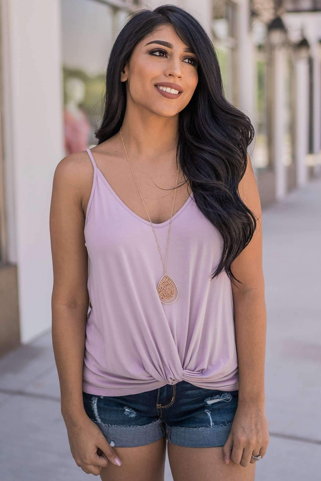 "Twist The Story" Tank Top (Lavender)