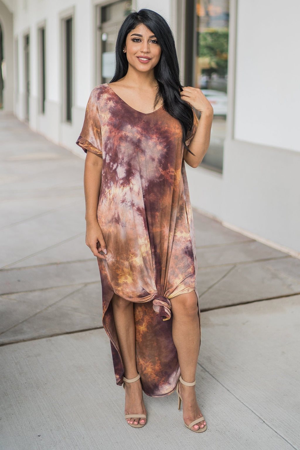 "Paint The Galaxy" Maxi Dress (Taupe)