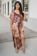 "Paint The Galaxy" Maxi Dress (Taupe)