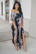 "Paint The Galaxy" Maxi Dress (Navy)