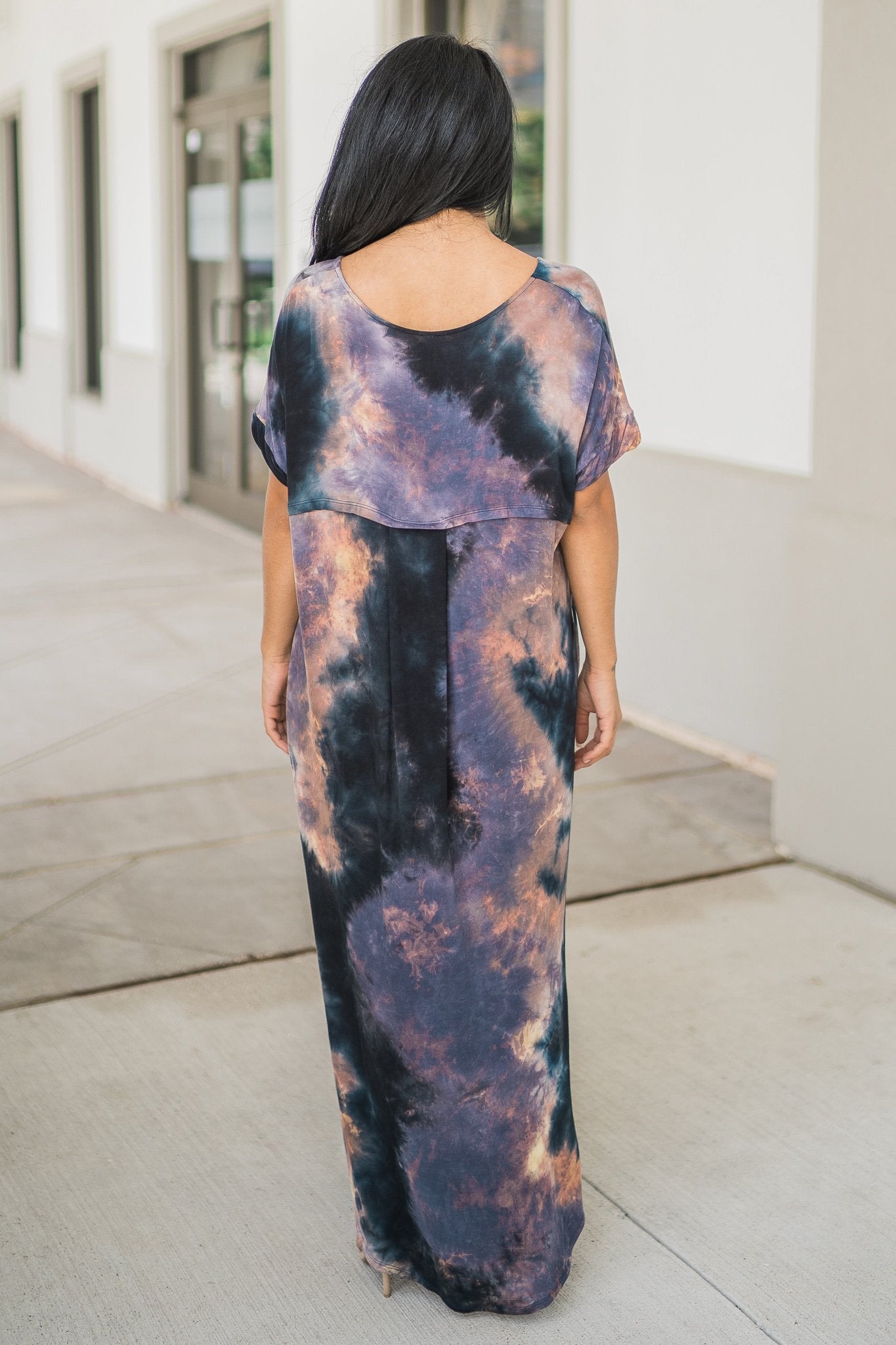 "Paint The Galaxy" Maxi Dress (Navy)
