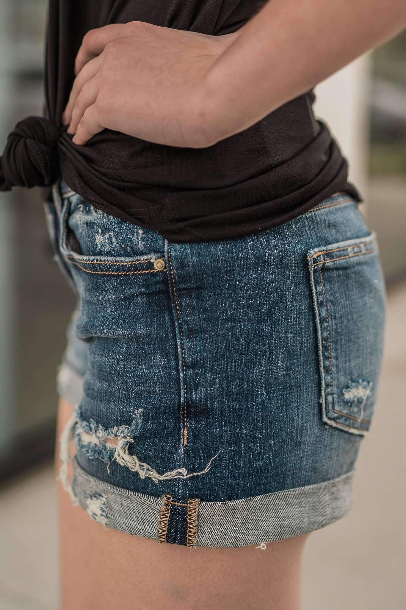 "On Summer Break" Denim Shorts (Dark Wash)