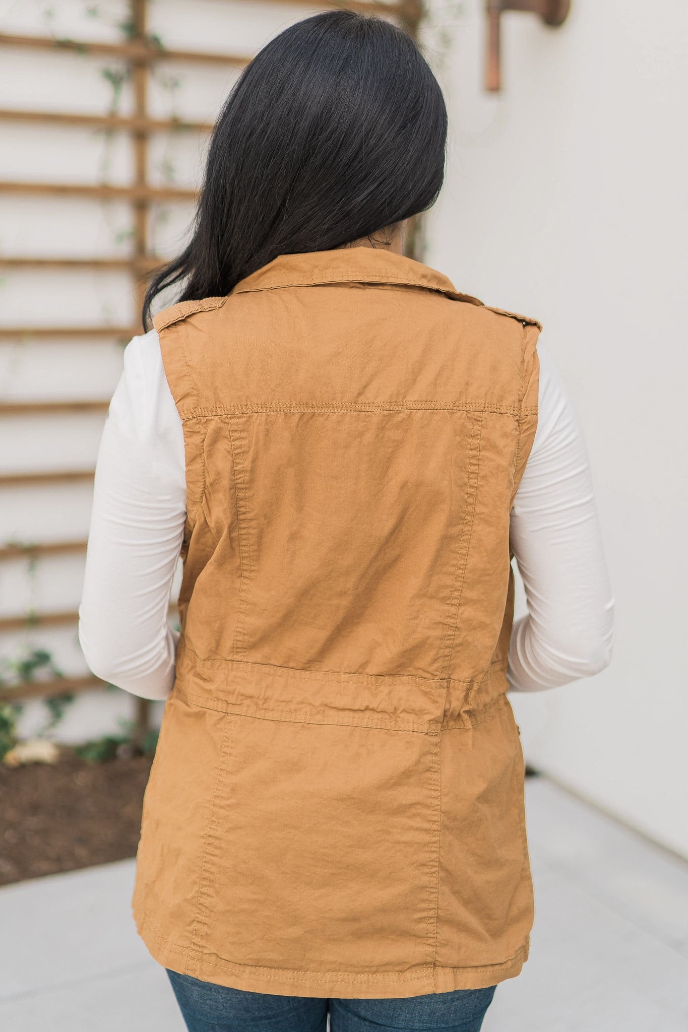 "Right On Trend" Cargo Vest (Camel)
