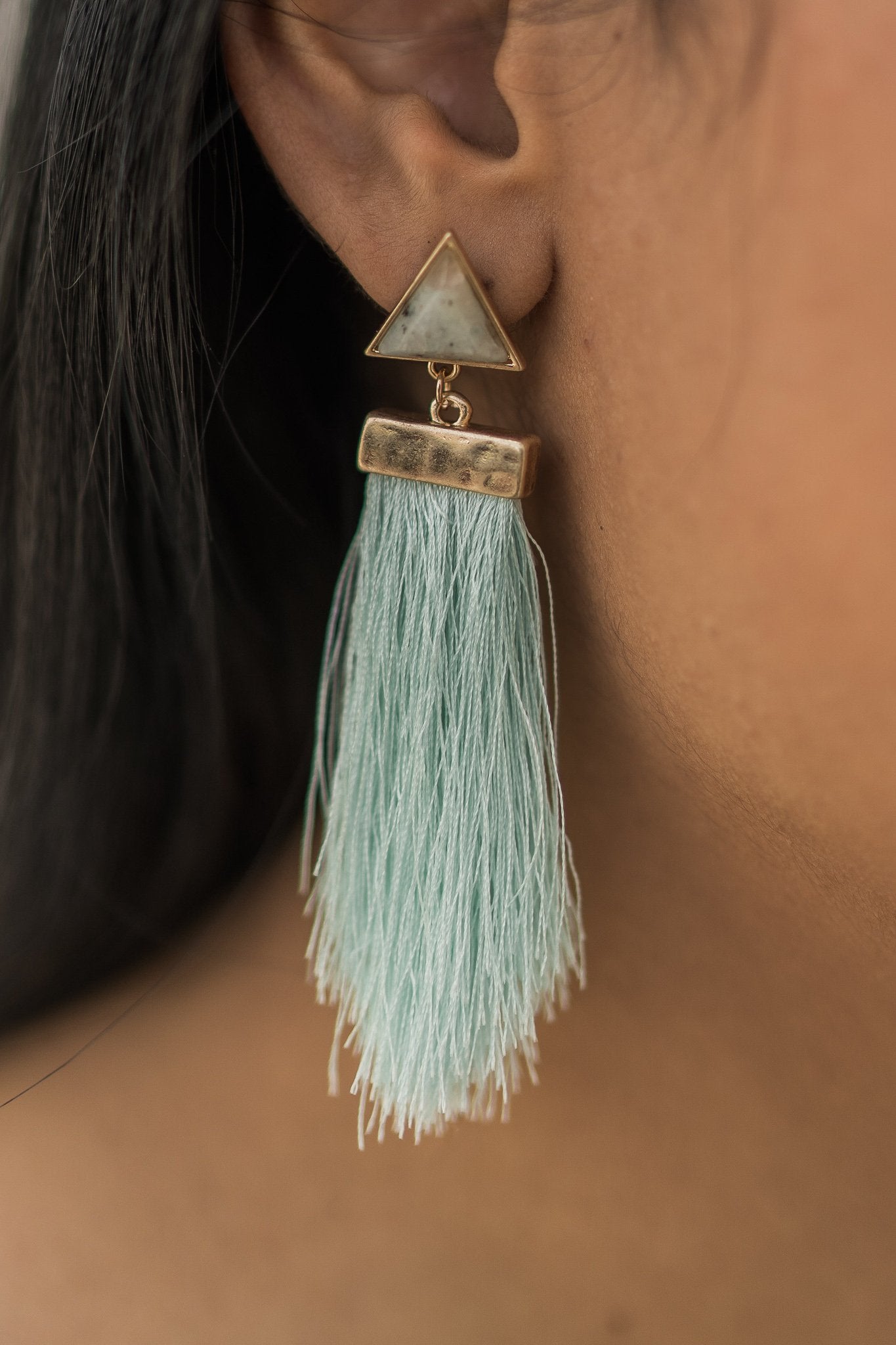 Nacole Tassel Earrings (Mint)