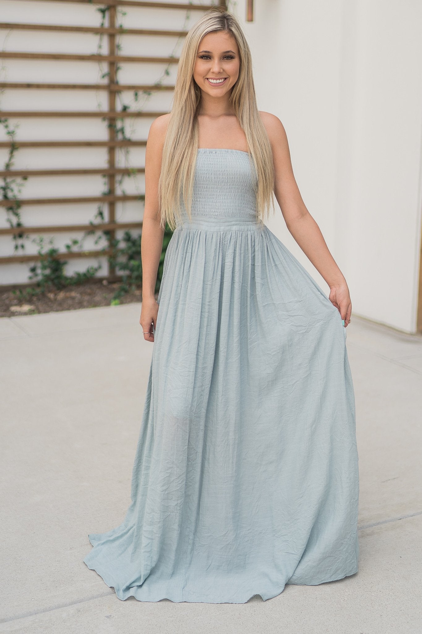 "Don't Be Shy" Maxi Dress (Cloud)