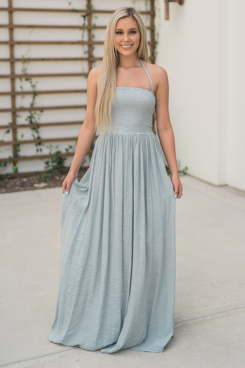 "Don't Be Shy" Maxi Dress (Cloud)