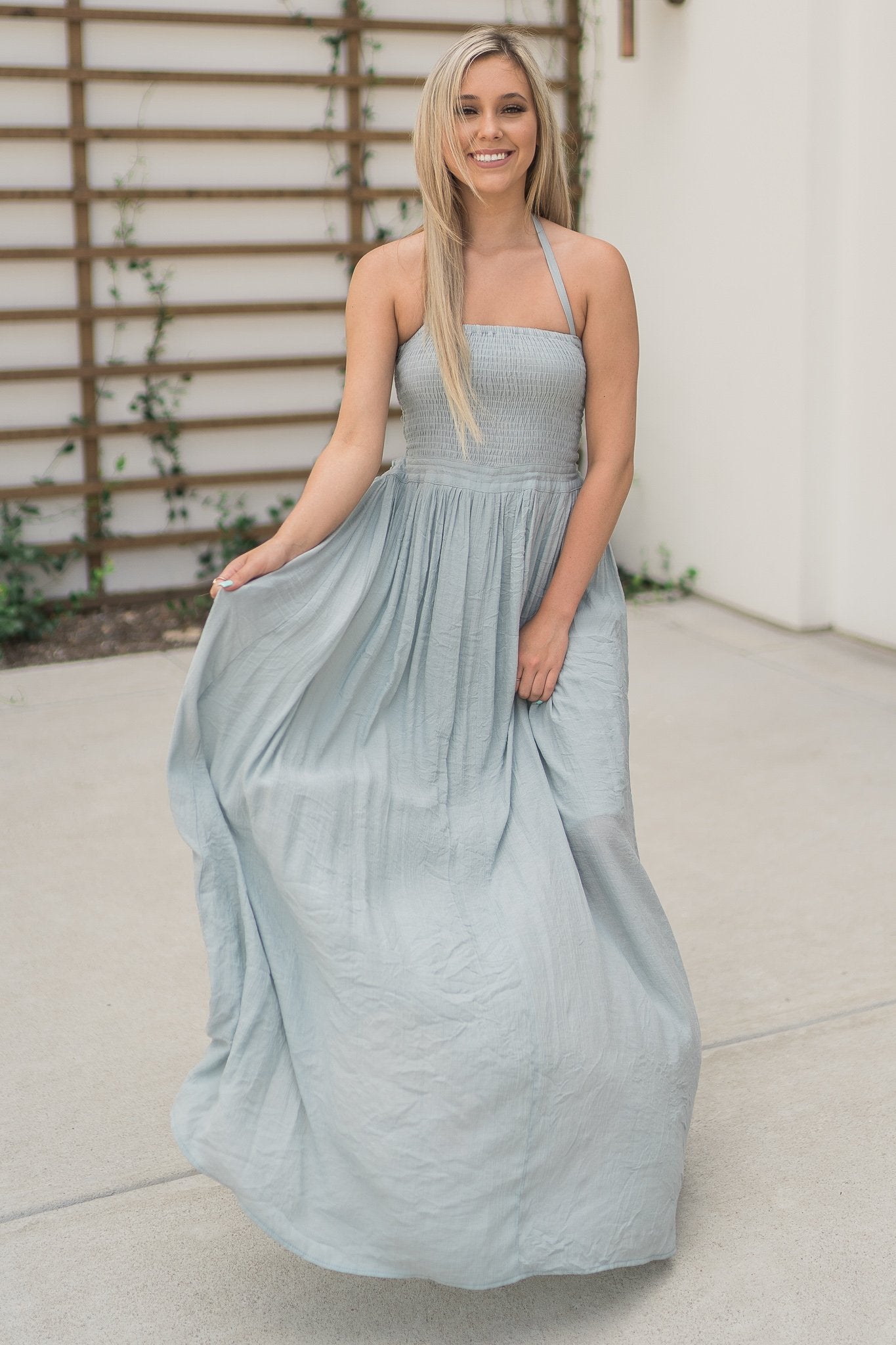 "Don't Be Shy" Maxi Dress (Cloud)