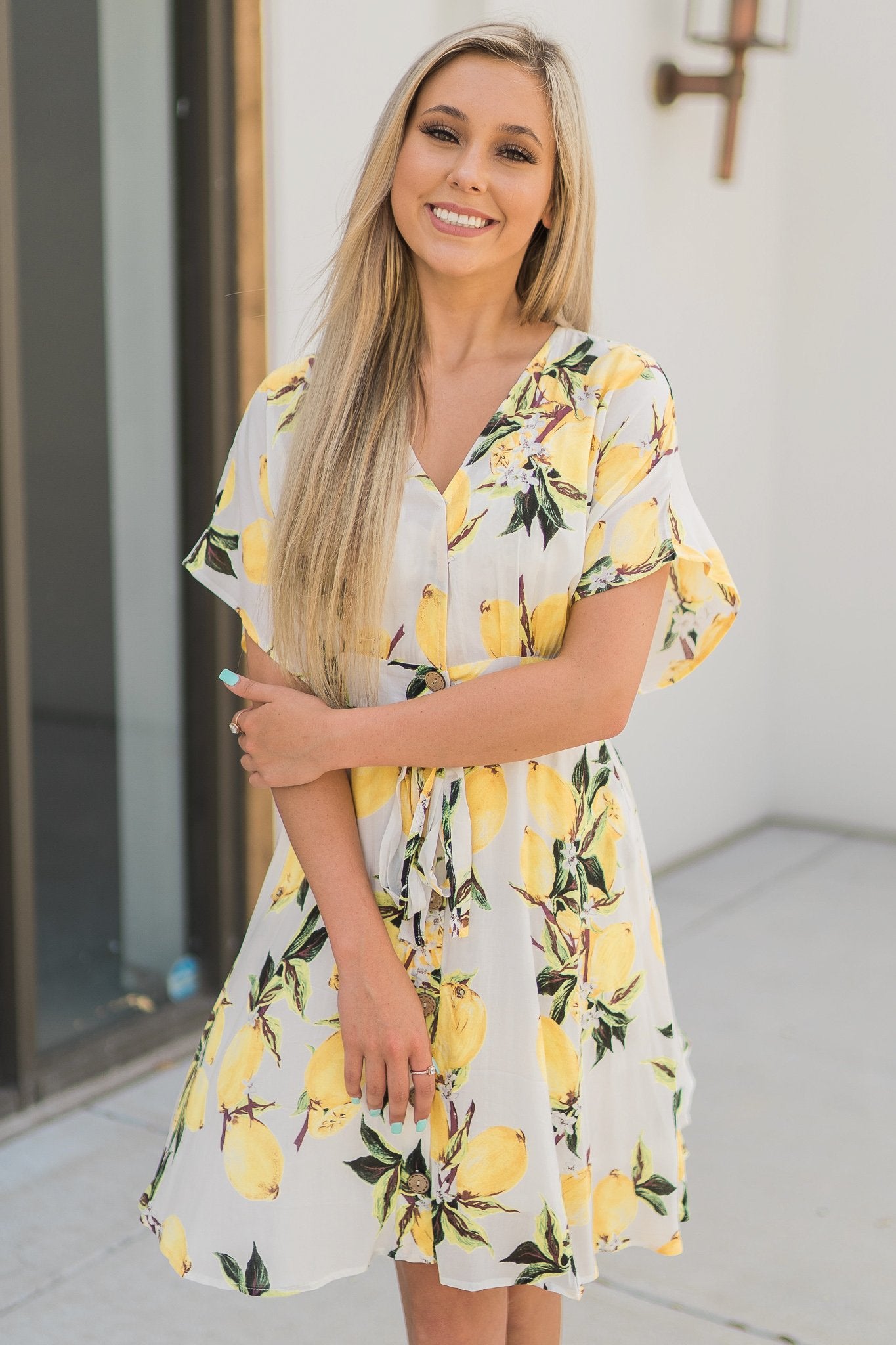 "The Lemon Drop" Button Down Dress