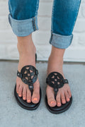 "Just For Ease" Flat Sandals (Black)
